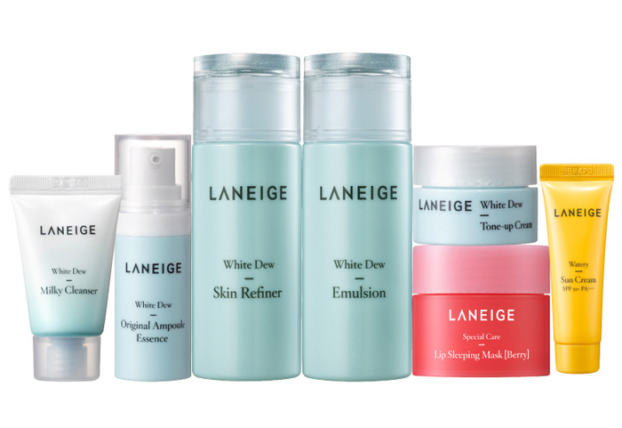 Bộ 7 sản phẩm cho làn da trắng hồng mịn mượt Laneige White Dew