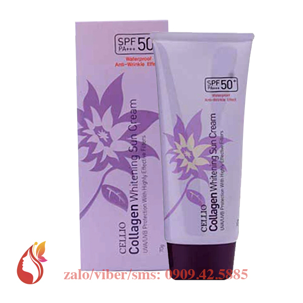 KEM CHỐNG NẮNG CELLIO COLLAGEN WHITENING SUN CREAM SPF 50+ PA+++