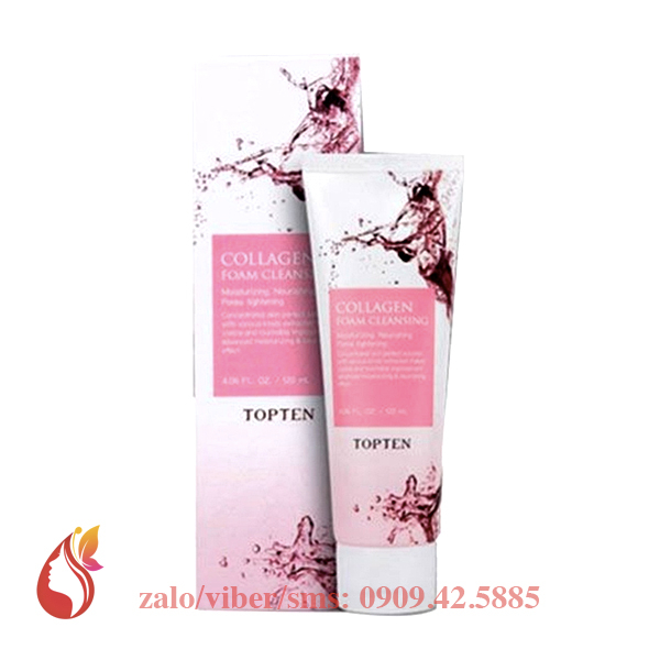 Sữa rửa mặt bảo vệ da  Collagen - EcoTop Collagen Foam Cleansing