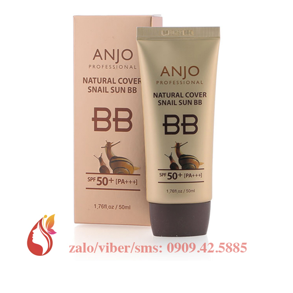 Kem chống nắng trang điểm từ ốc sên Anjo Natural Cover Snail Sun BB SPF50+ PA+++ 50ml