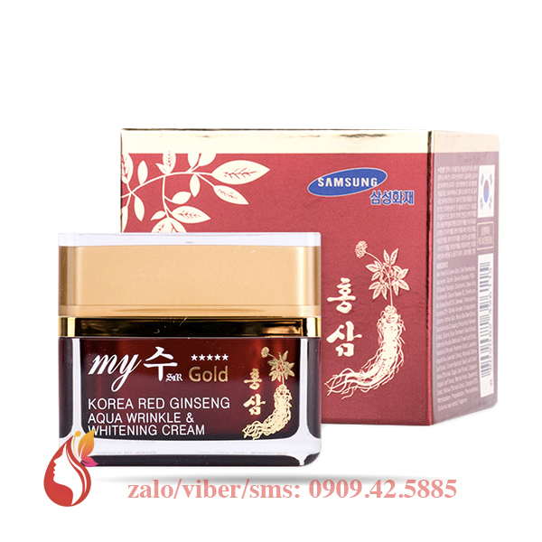 KEM DƯỠNG KOREA RED GINSENG AQUA WRINKLE WHITENING CREAM