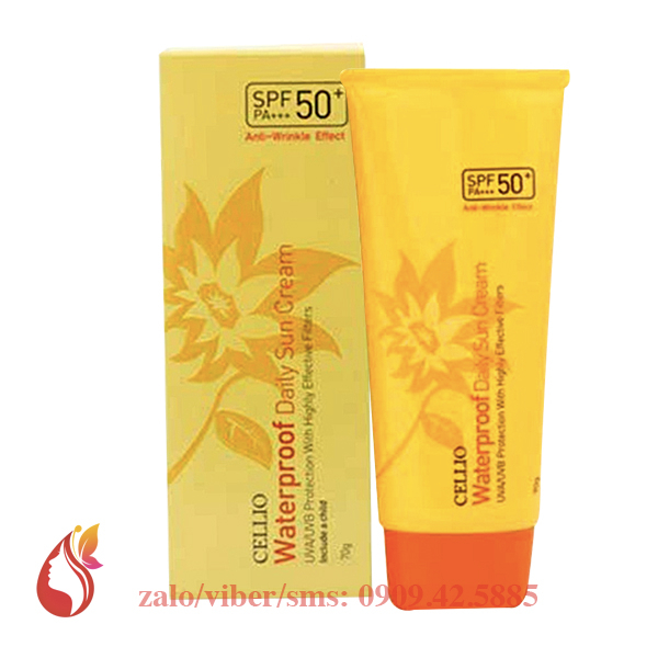 Kem chống nắng Cellio Waterproof Daily Sun Cream SPF50+/PA+++ 70g